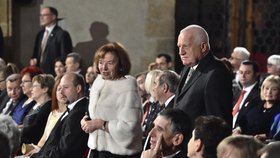 Václav Klaus a Livia Klausová nechyběli 28. října 2016 na Pražském hradě.