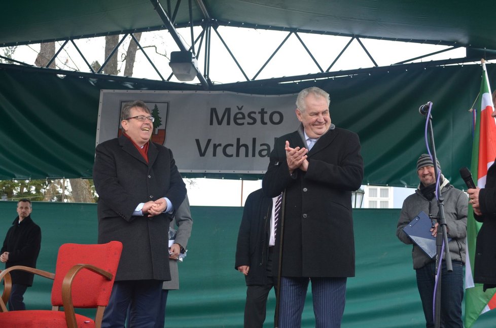 Prezident Miloš Zeman při návštěvě Vrchlabí