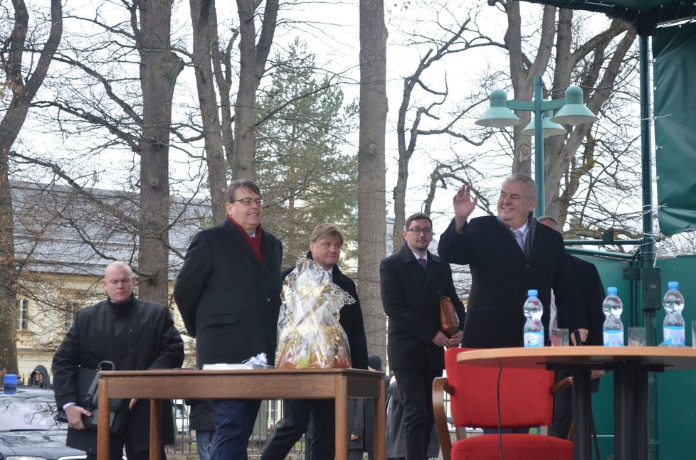 Prezident Miloš Zeman při návštěvě Vrchlabí