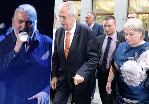 Miloš Zeman vyrazil s manželkou Ivanou na koncert Daniela Hůlky do Lucerny.