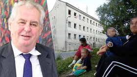 Miloš Zeman navštívil i Větřní, kde žije 500 lidí v sociálně vyloučených oblastech.