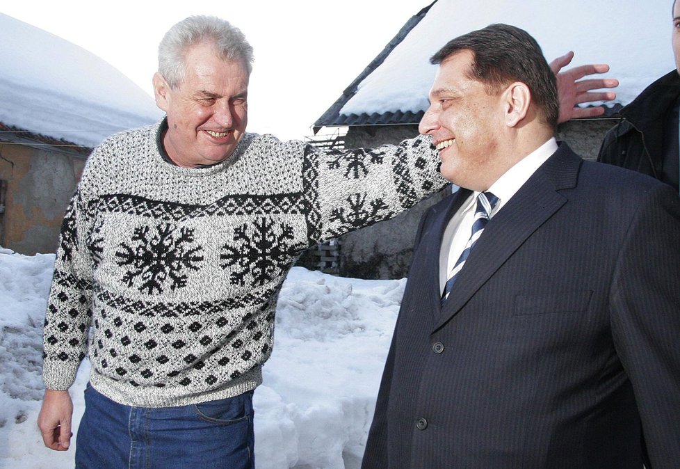 Miloš Zeman a Jiří Paroubek v roce 2009