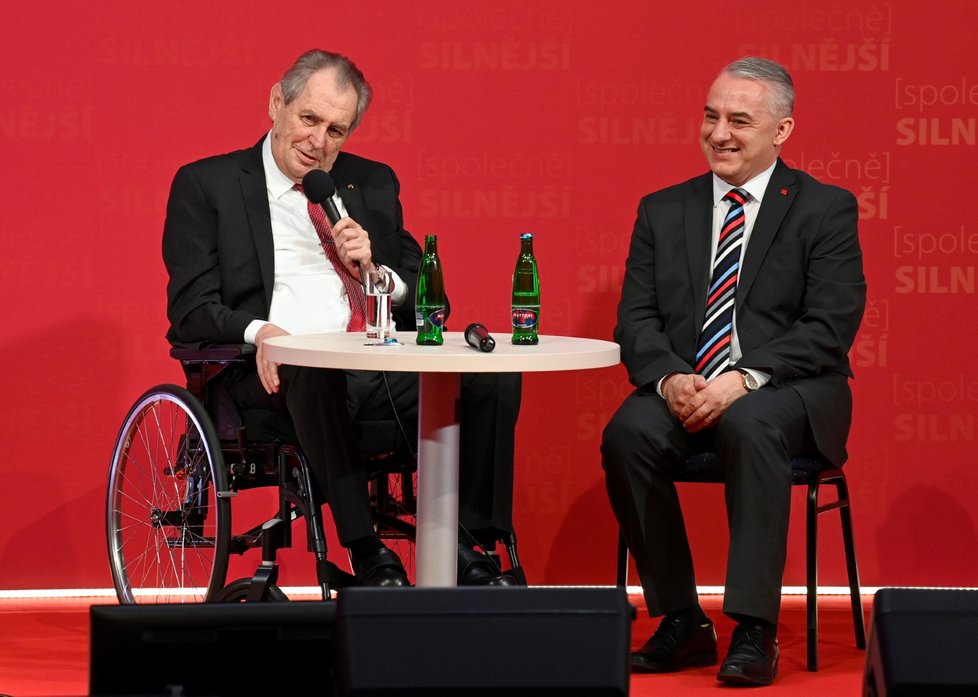 Prezident Miloš Zeman na sjezdu Českomoravské konfederace odborových svazů (30.4.2022)