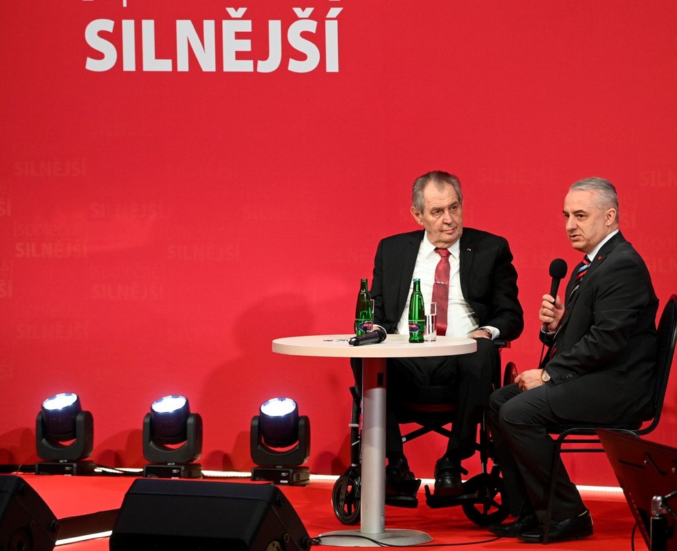 Prezident Miloš Zeman na sjezdu Českomoravské konfederace odborových svazů (30. 4. 2022)