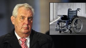 Českému prezidentovi hrozí, že nějaký čas bude muset jezdit kvůli zraněnému kolenu na vozíčku