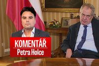 Komentář: Zemanovo poselství bez roušky: Připomínal Husáka a setnul Hrušínského