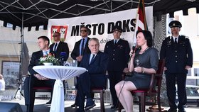 Miloš Zeman v Libereckém kraji: S hejtmanem Půtou při setkání s občany Doks