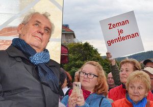 Miloš Zeman navštívil Luhačovice a povídal si s místními.