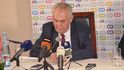 Prezident Miloš Zeman na tiskovce na závěr návštěvy Moravskoslezského kraje s hejtmanem Novákem Prezident Miloš Zeman na tiskovce na závěr návštěvy Moravskoslezského kraje s hejtmanem Novákem