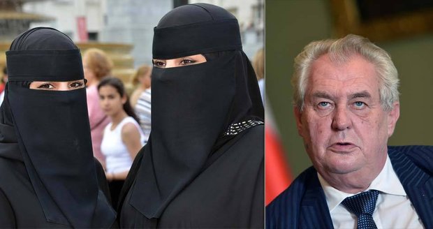 Zeman proti muslimským šátkům: Začne to hidžábem, skončí burkou!!