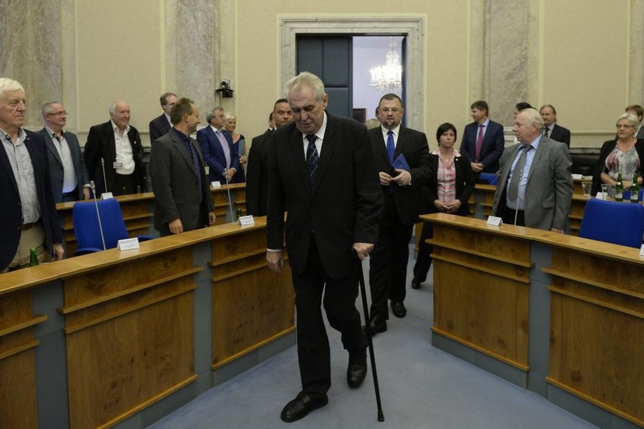 Miloš Zeman na jednání tripartity 12.9.2016