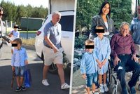 Zeman slaví 79. narozeniny: Mynář s Alex a syny mu přijeli popřát do lánského bungalovu