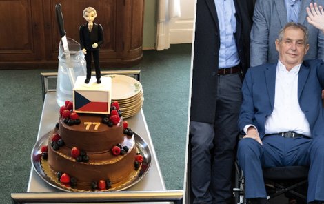 Prezident Miloš Zeman dostal k 77. narozeninám čokoládový dort