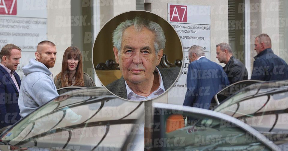 Prezident Zeman zamířil dobrovolně na vyšetření do nemocnice, doprovodila ho dcera Kateřina. (24.9.2019)