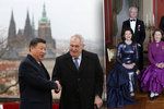 Miloš Zeman čeká po čínském prezidentovi další návštěvy. Pozval prý i královské rodiny na karlovské oslavy. Ty ze severu (vpravo) nepřijedou?
