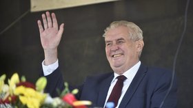 Zeman v Jevíčku na Svitavsku během návštěvy Pardubického kraje