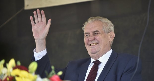 Zeman v Jevíčku na Svitavsku během návštěvy Pardubického kraje