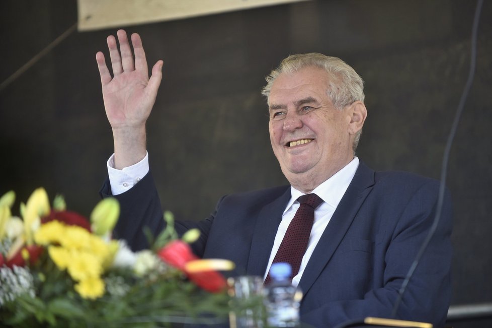 Zeman v Jevíčku na Svitavsku během návštěvy Pardubického kraje