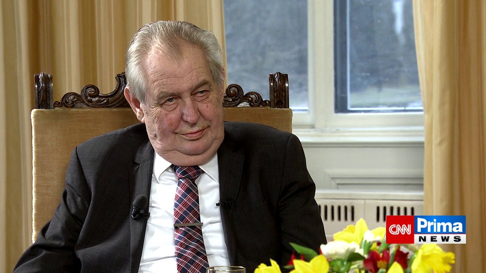 Prezident Miloš Zeman vystoupil v pořadu Partie na CNN Prima News (28. 2. 2021)