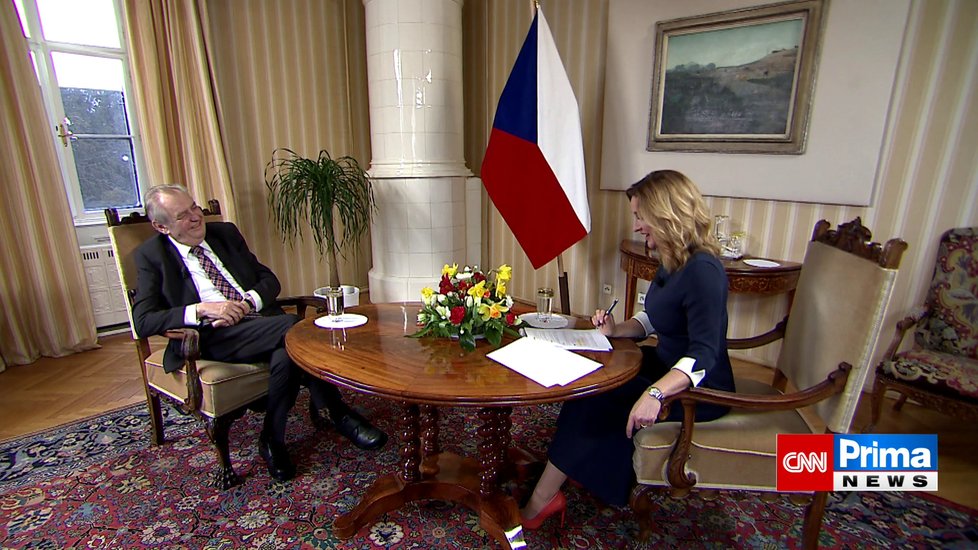 Prezident Miloš Zeman vystoupil v pořadu Partie na CNN Prima News (28. 2. 2021)