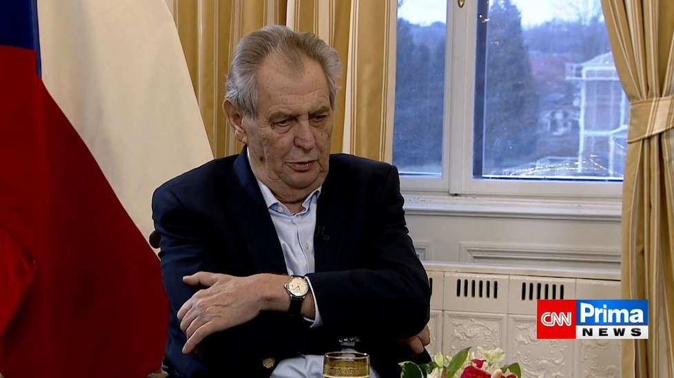 Prezident Miloš Zeman v Partii Terezie Tománkové. (6. 2. 2022).