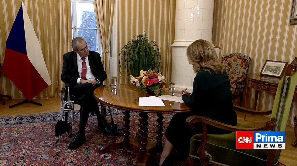 Prezident Miloš Zeman v pořadu Partie na CNN Prima News (1. 5. 2022)