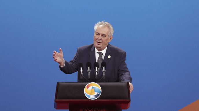 Miloš Zeman na fóru o budování Hedvábné stezky v Pekingu