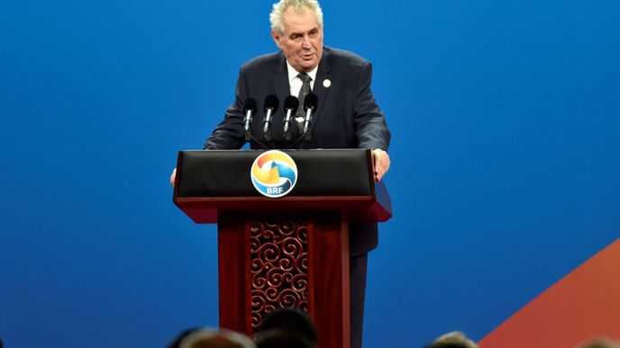 Miloš Zeman na fóru o budování Hedvábné stezky v Pekingu