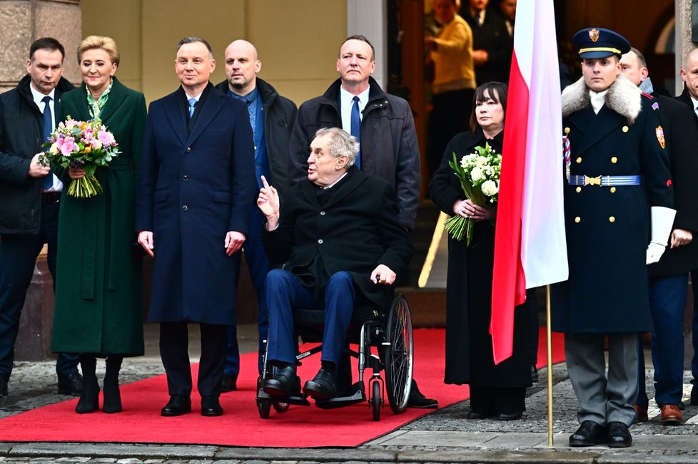 Miloš Zeman a Andrzej Duda v Náchodě. (24.1.2023)