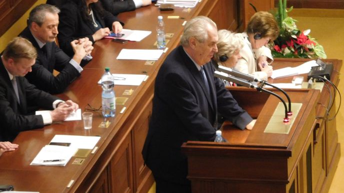 Prezident Miloš Zeman promluvil 7. prosince 2016 před poslanci ve Sněmovně při jednání o rozpočtu