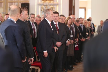 Prezident Zeman na Hradě během oslav 20 let ČR v NATO (12.3.2019)