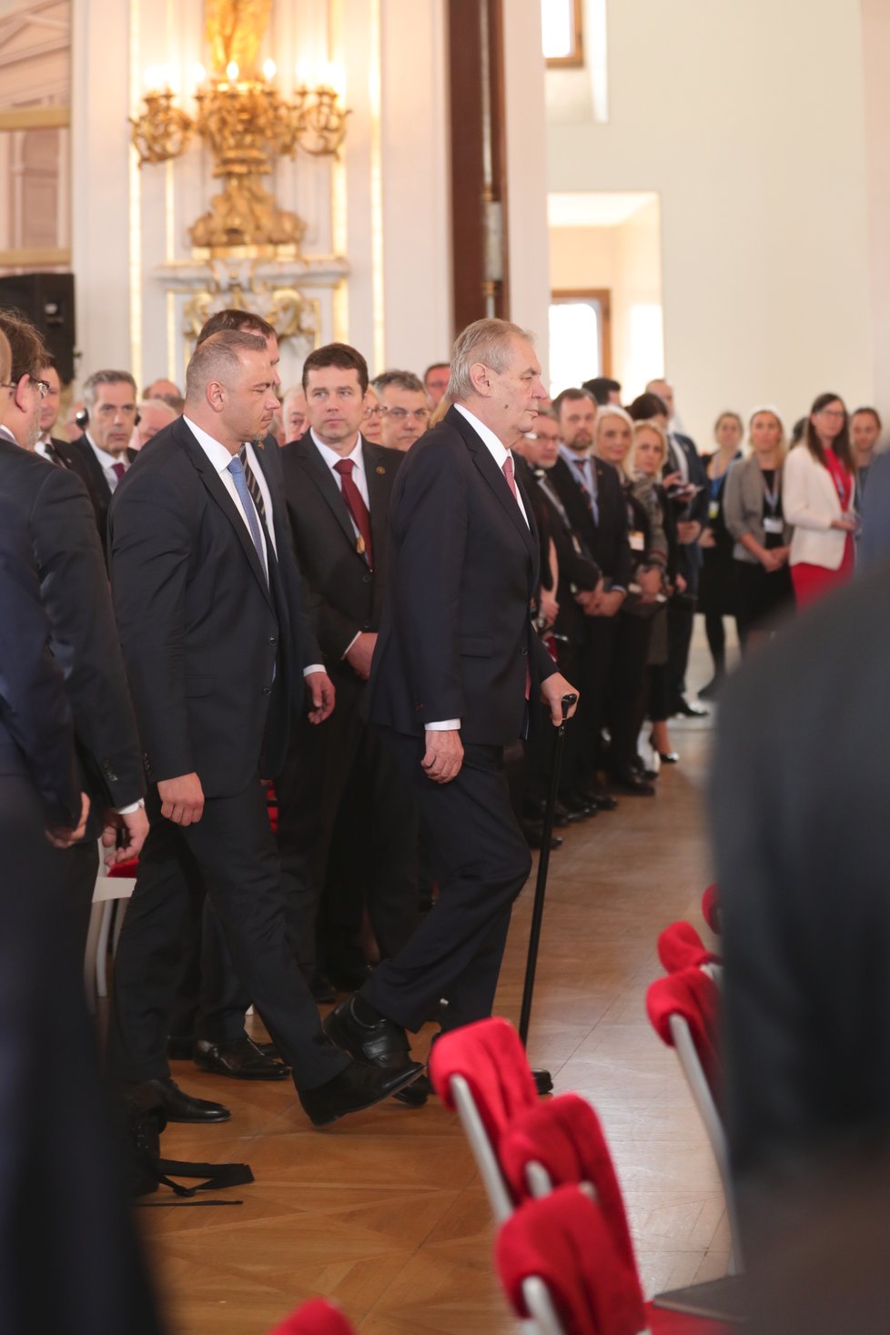 Prezident Zeman na Hradě během oslav 20 let ČR v NATO (12. 3. 2019)