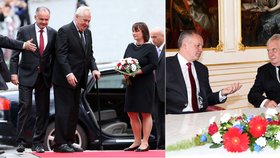 Miloš a Ivana Zemanovi přivítali na Pražském hradě slovenského prezidenta Andreje Kisku