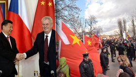 Miloš Zeman přivítal na Hradě čínského prezidenta Si Ťin-pchinga, do ulic vyrazili odpůrci čínské politiky i „vítači“.