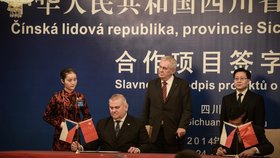 Miloš Zeman v Číně v roce 2014