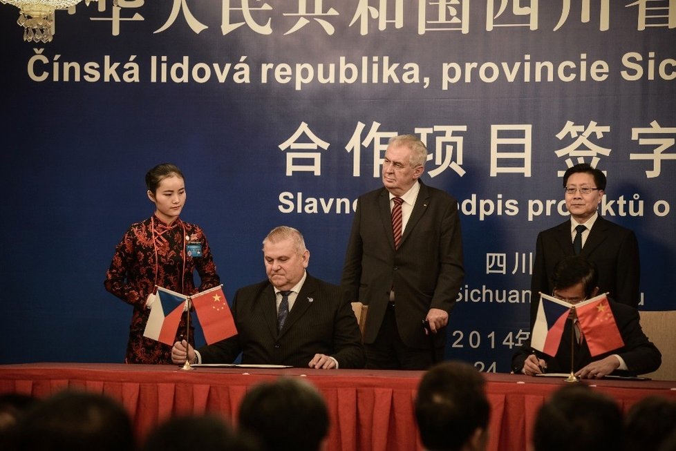 Miloš Zeman v Číně v roce 2014