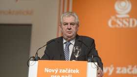 Prezident Miloš Zeman na sjezdu ČSSD