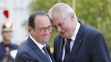 Zemanovo berany duc: Zvesela se přivítal s prezidentem Francie