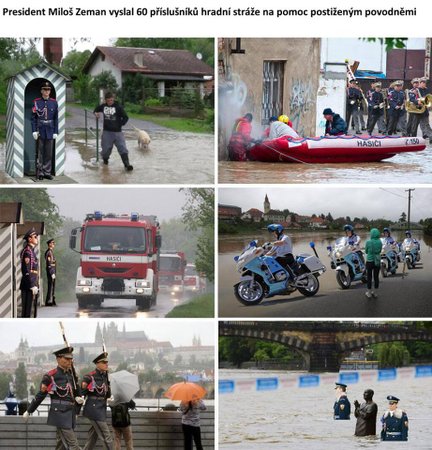 Jak Zemanova hradní stráž pomůže při povodních? Podle vtipálků na internetu třeba takto!