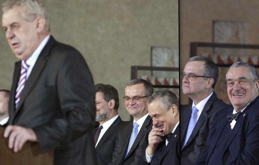 Inaugurační projev prezidenta Zemana notně pobavil ministry Kalouska a Schwarzenberga.