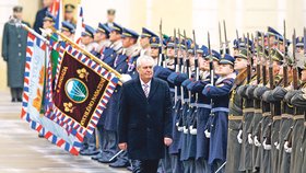 Na Miloše Zemana čekala vojenská přehlídka