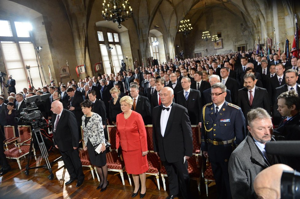 Pohled do Vladislavského sálu během inaugurace Miloše Zemana