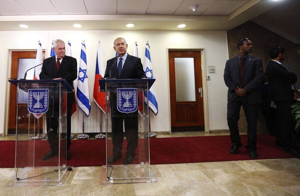Tiskovka po jednání Miloše Zemana s premiérem Netanjahuem