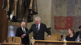 Prezident Miloš Zeman na jednom ze svých minulých ceremoniálů o udělení profesorských titulů