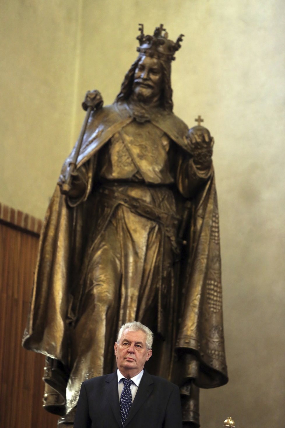 Prezident Miloš Zeman v roce 2015, kdy se ceremoniálu jmenování profesorů ještě neodmítal účastnit
