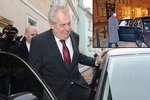 Zatímco Miloš Zeman usedá hned vedle řidiče a výrazně tím riskuje, jeho dcera Kateřina dbá pokynů ochranky více