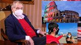 Zeman chce na podzim do Itálie a vzpomněl mrtvé. Na Hradě čeká slovenskou návštěvu