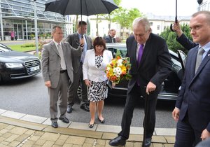 Prezident Miloš Zeman dorazil na Vysočinu i s první dámou Ivanou