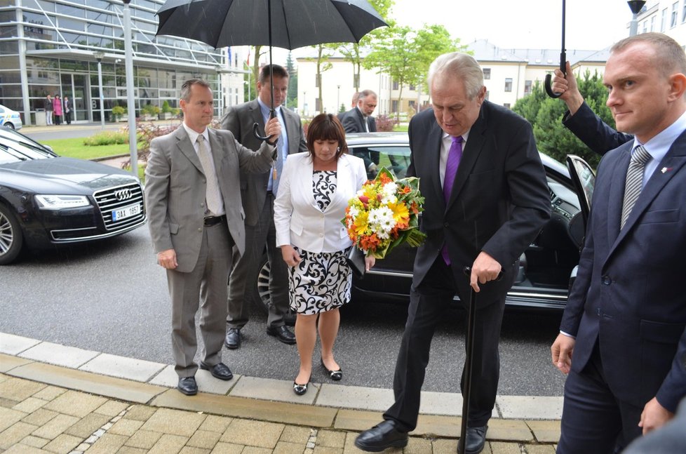 Prezident Miloš Zeman dorazil na Vysočinu i s první dámou Ivanou