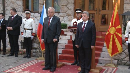 Miloš Zeman na loňské návštěvě Makedonie